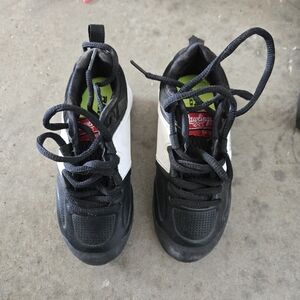 Rawlings Black White Kids Sneakers with Lime Insoles